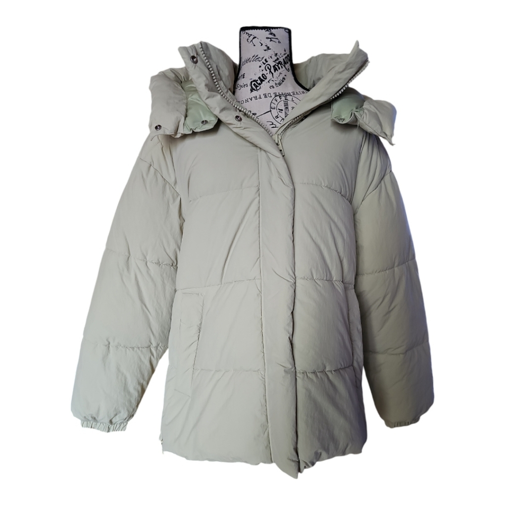 Yellow-Green Puffer Winter Jacket by Zara